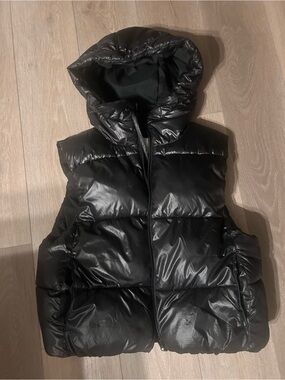 H&M Black Puffer Vest with Hood